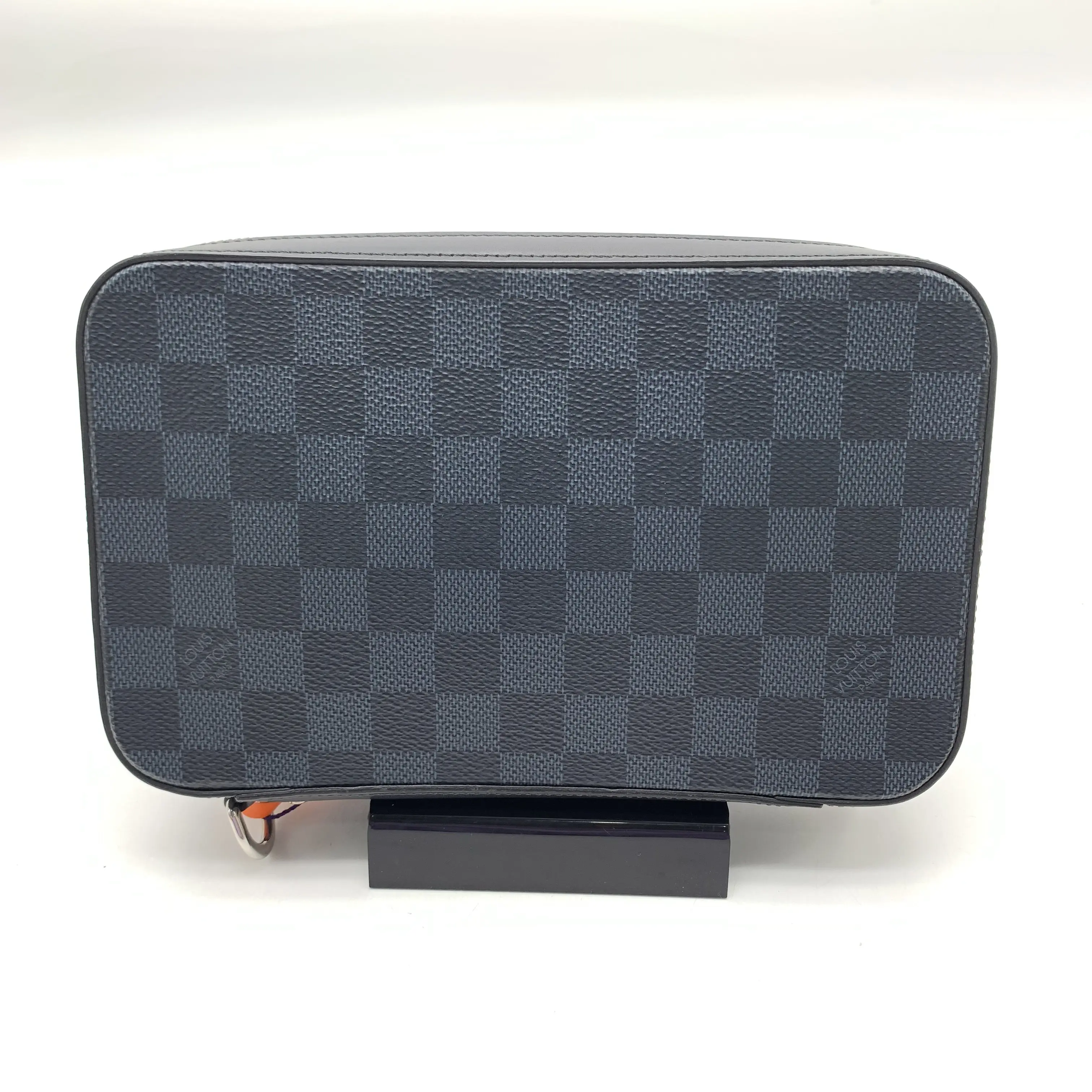 Pre-owned LV Blue Checkerboard Clutch Bag/10020304 Classic Men's