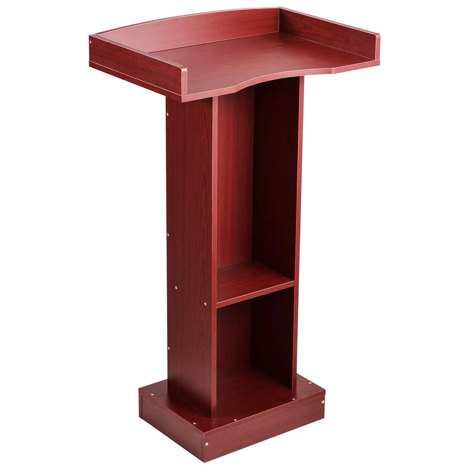 VEVOR Sturdy Eco-Friendly Wooden Podium Stand, 41-Inch Stable Floor-Standing Lectern with Wide Reading Surface, Edge Stopper, Storage Shelf, Computer Desk, Elegant Design for Classroom, Conference (44.09 lbs), Church