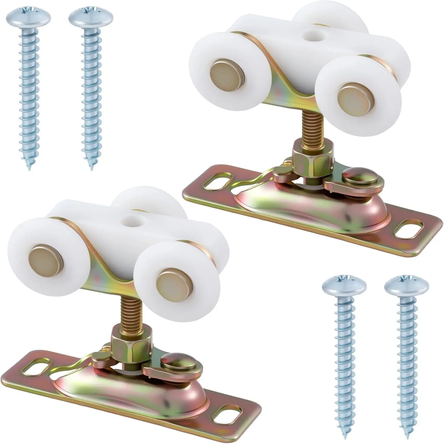 2 Pack 3/4" Sliding Pocket Door Rollers, Closet Door Hardware Kit, Replacement Rollers