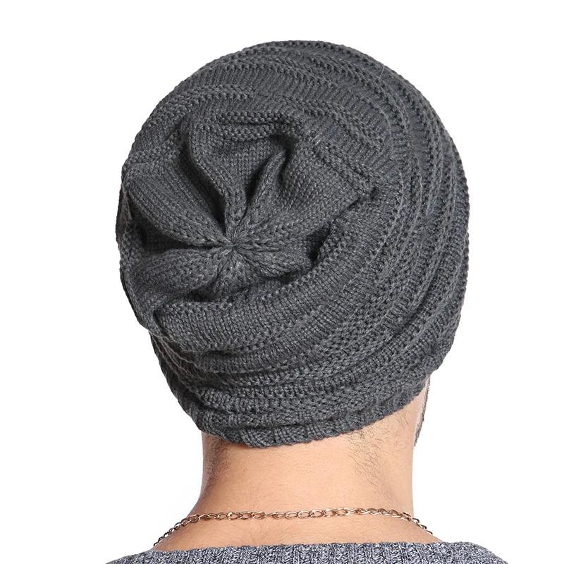 New Letter Label Winter Hat Long Size Knitted Cap High Quality Casual Beanies For Men & Women Solid Bonnet Cap