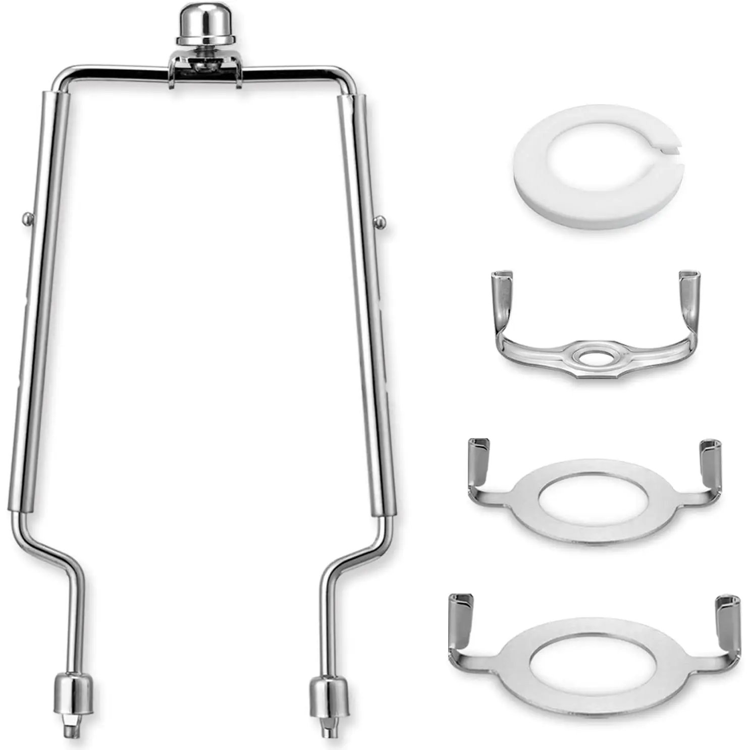 Lamp Harp Kit, 7 8 9 10 inch Adjustable Lamp Shade Holder, Hardware  Included Harp Frame and Finials, Standard Saddle, E14 E26 E27 Light Base  Fitter Adapter, Lamp Bracket Accessories ()