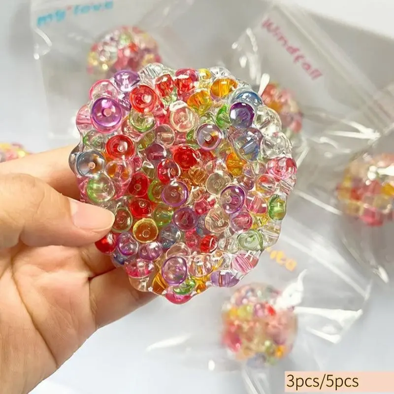 Crackling Beads Squishy Toy, Squishy Fidgets, Popping Bead Stress Relief Ball, Sensory Decompression Fidget, Anxiety Calming Squeeze Toy, Random Colors