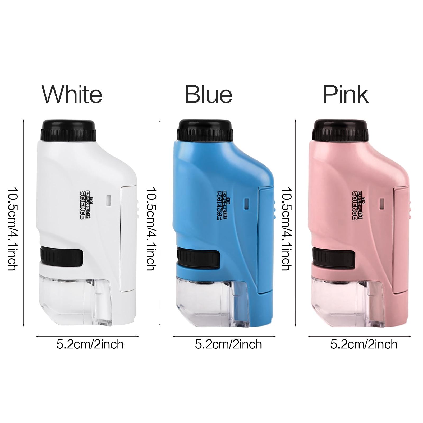 Portable Kids Pocket Microscope, 120X High Magnification with LED Light. STEM Science Lab Toy Set for Students. Perfect Gift for Christmas, Halloween, Thanksgiving & Birthdays. Explore Nature Tool for Children.