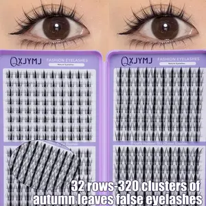 32 Rows 320 Clusters DIY False Eyelashes Kit, Natural Lightweight Anime Style, Curved Independent Lash Bunches, Suitable for Various Needs