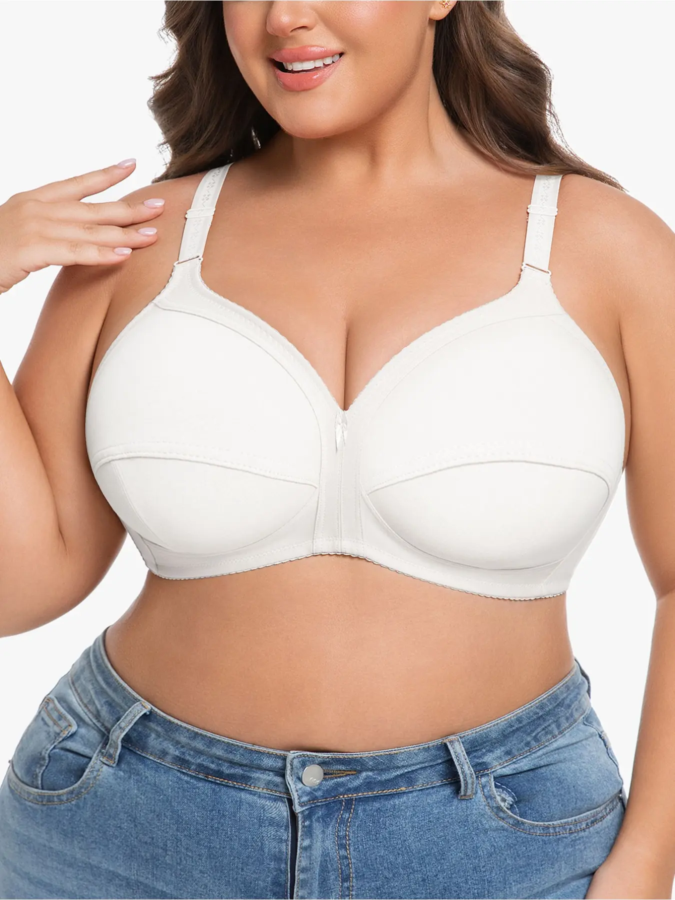 Large Plus-Size Soft-Cup Wireless Bra Comfortable Casual Regular-Length All Seasons Buckleless Breathable Soft Fabric Women's Underwear