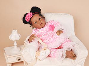 Reborn Baby Dolls Black Girl, African American 20 Inch Realistic Newborn Baby Dolls with Lifelike Soft Body Silicone Limbs Birthday Gift Set for Ages 3+