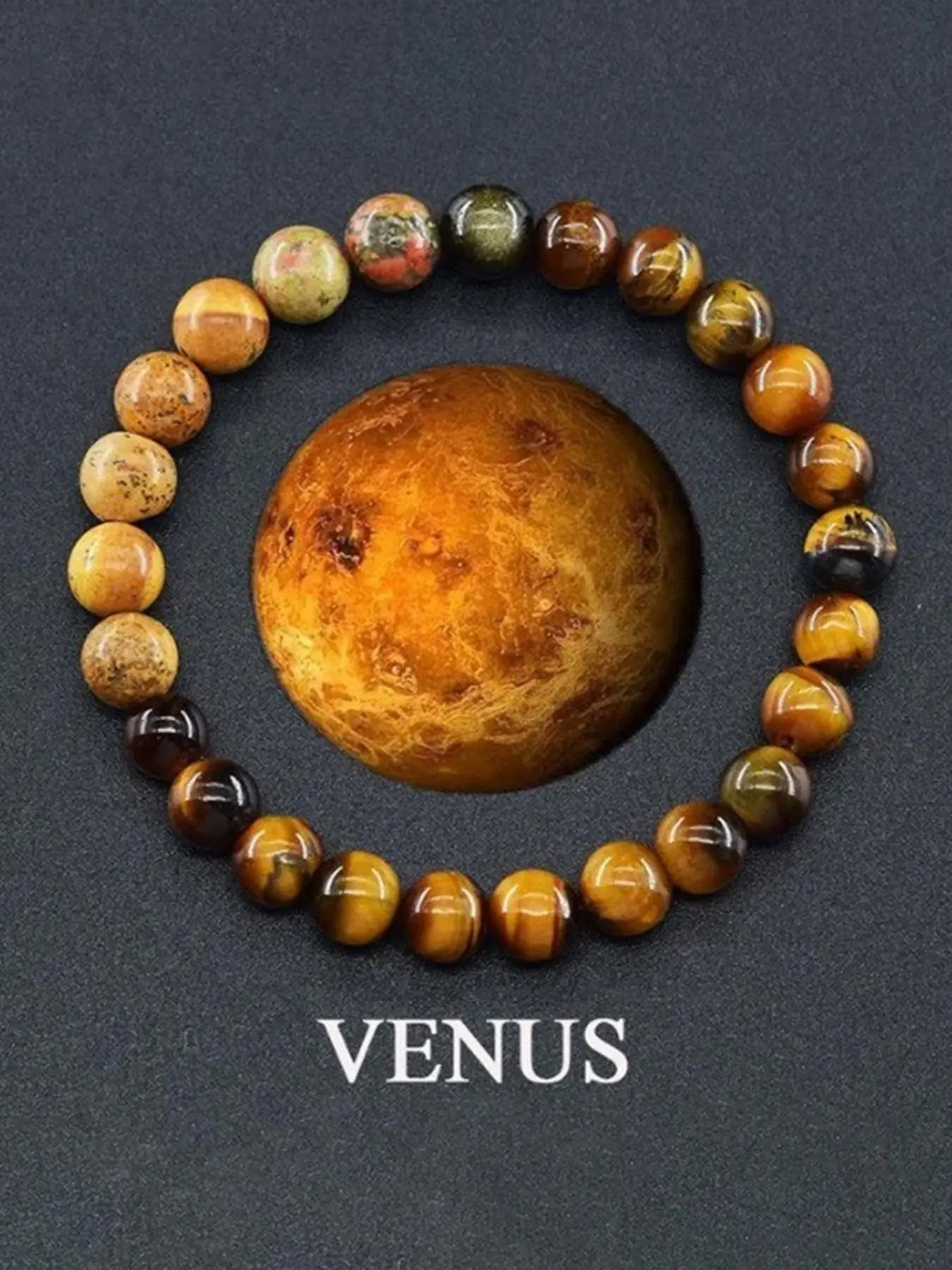 Solar System Themed Natural Crystal Stone Bracelet, Fashionable Bracelet for Women & Men, Trendy All-match & Exquisite Jewelry for Birthday Gift, Crystals Bracelets, Solstice Gemstone Bracelet, Beautiful Bracelets