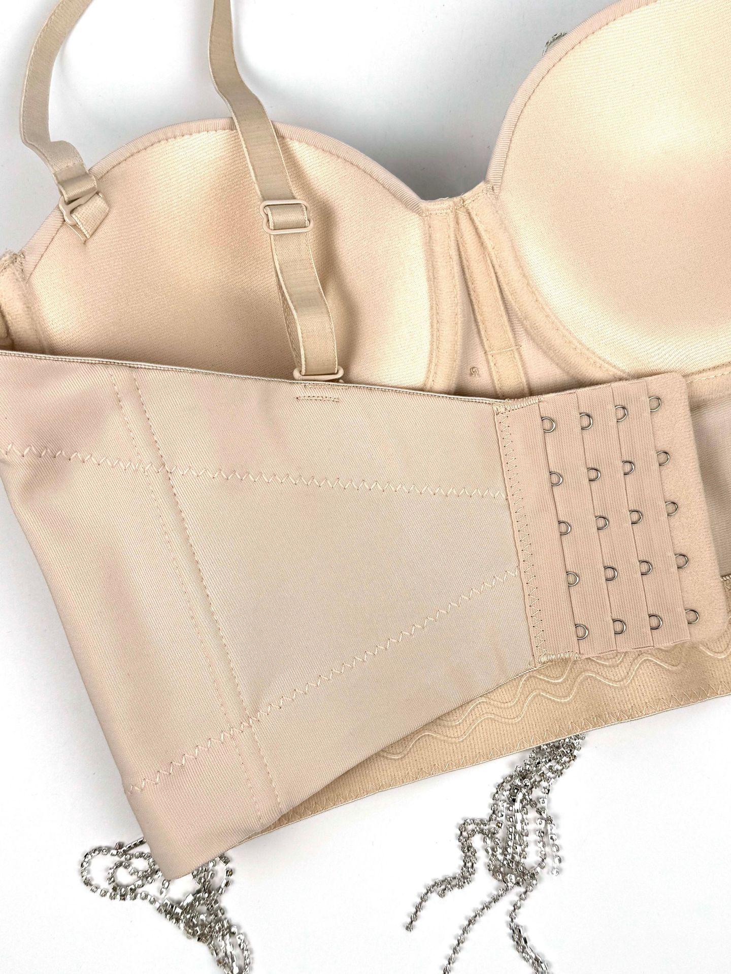 CELOT KEVER Luxury Diamond-Studded Floral Corset Outerwear Fishbone Bra Cotton Fabric Adjustable Breathable Women's Top