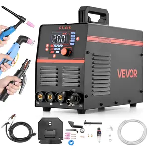 VEVOR 3-in-1 Plasma Cutter Welder Combo - CUT/TIG/MMA, 50A Non-Contact Cutting Machine 200A TIG Stick Welder, Digital 110/220V Dual Voltage with 2T/4T/PA/PT Function for Home Repairs Workshops