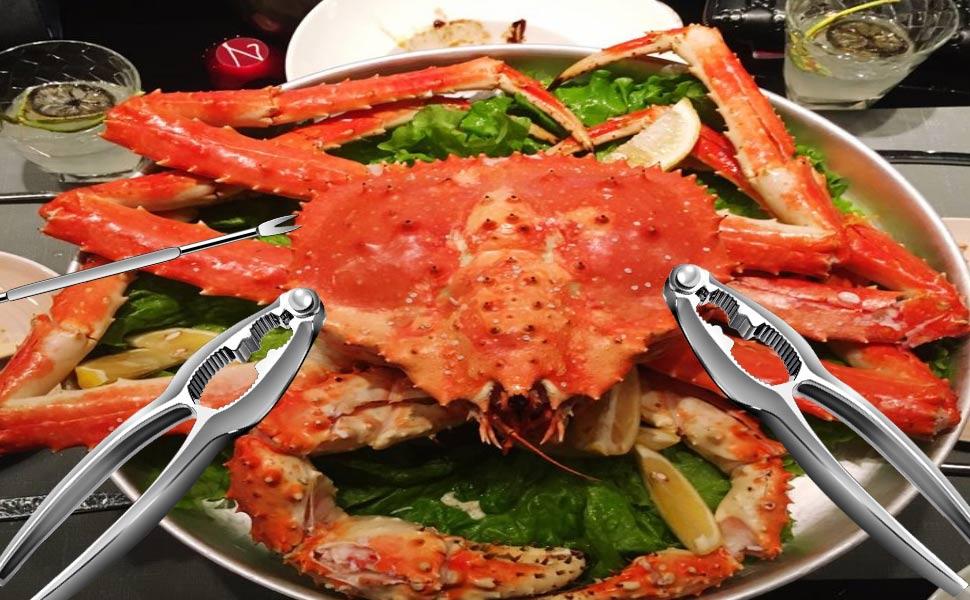 8-Piece Lobster Crackers & Picks Set, Stainless Steel Crab Leg Crackers & Forks, Seafood & Nut Cracking Tools for Dining