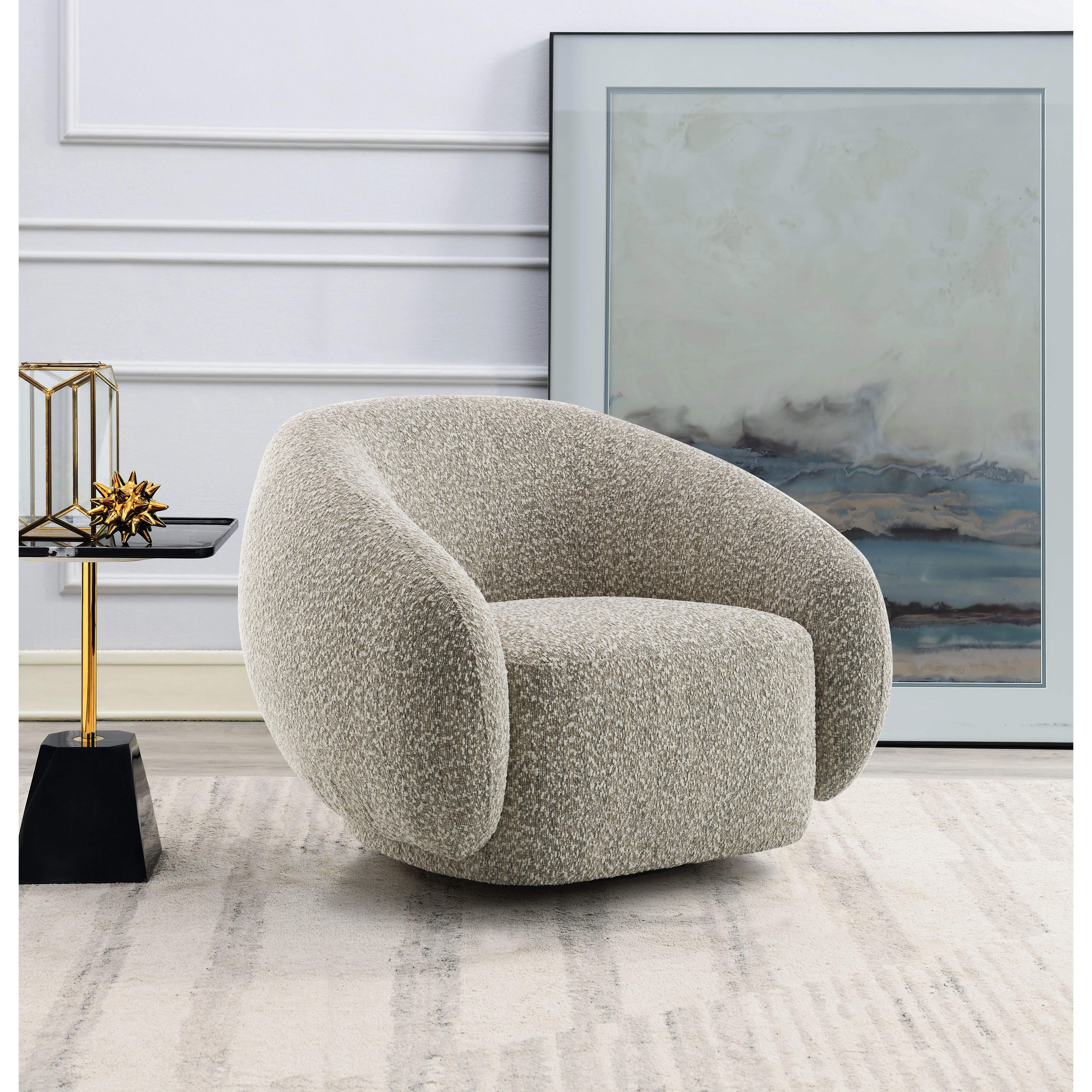 Isabel Brown Boucle Chair W Swivel