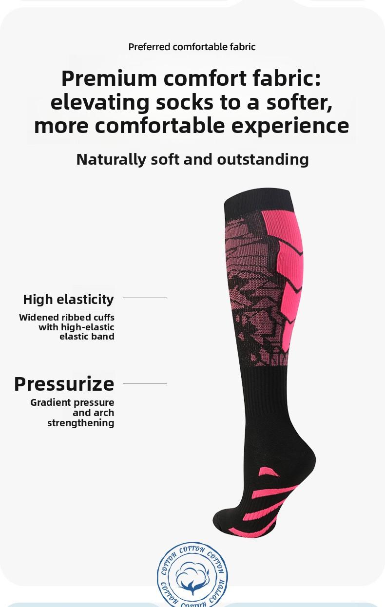 New men's and women's fitness pressure socks medium tube sports running socks elastic sweat-absorbing sports socks