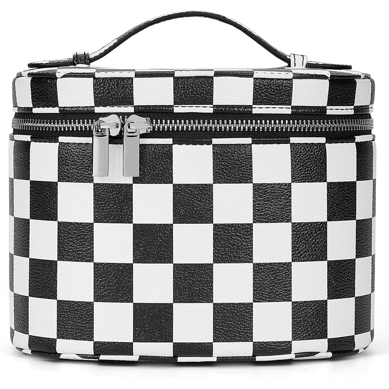 Checkered Makeup Bag  Case with Divider Travel Toiletry Bag Women  Bag Makeup Organizer Case