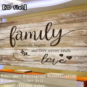 【2D flat】Family and love, the origin of life, love never ends. A frameless minimalist canvas wall art, a stylish themed decoration suitable for sofas, dining rooms, living rooms, hallways, and as an artistic mural decoration.