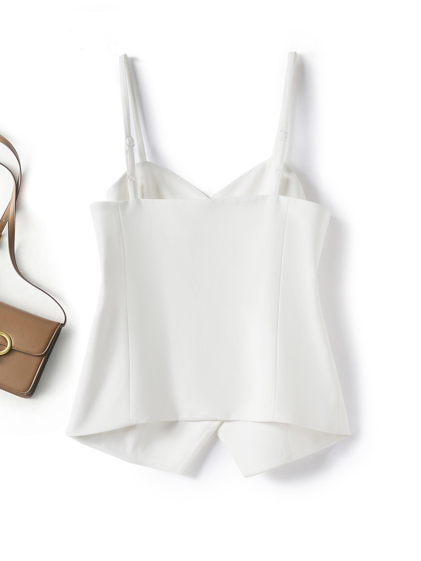 Women's Solid Color Elegant Chic Sleeveless Cami Top Spaghetti Strap Top for Daily Wear, Ladies Clothes for All Seasons