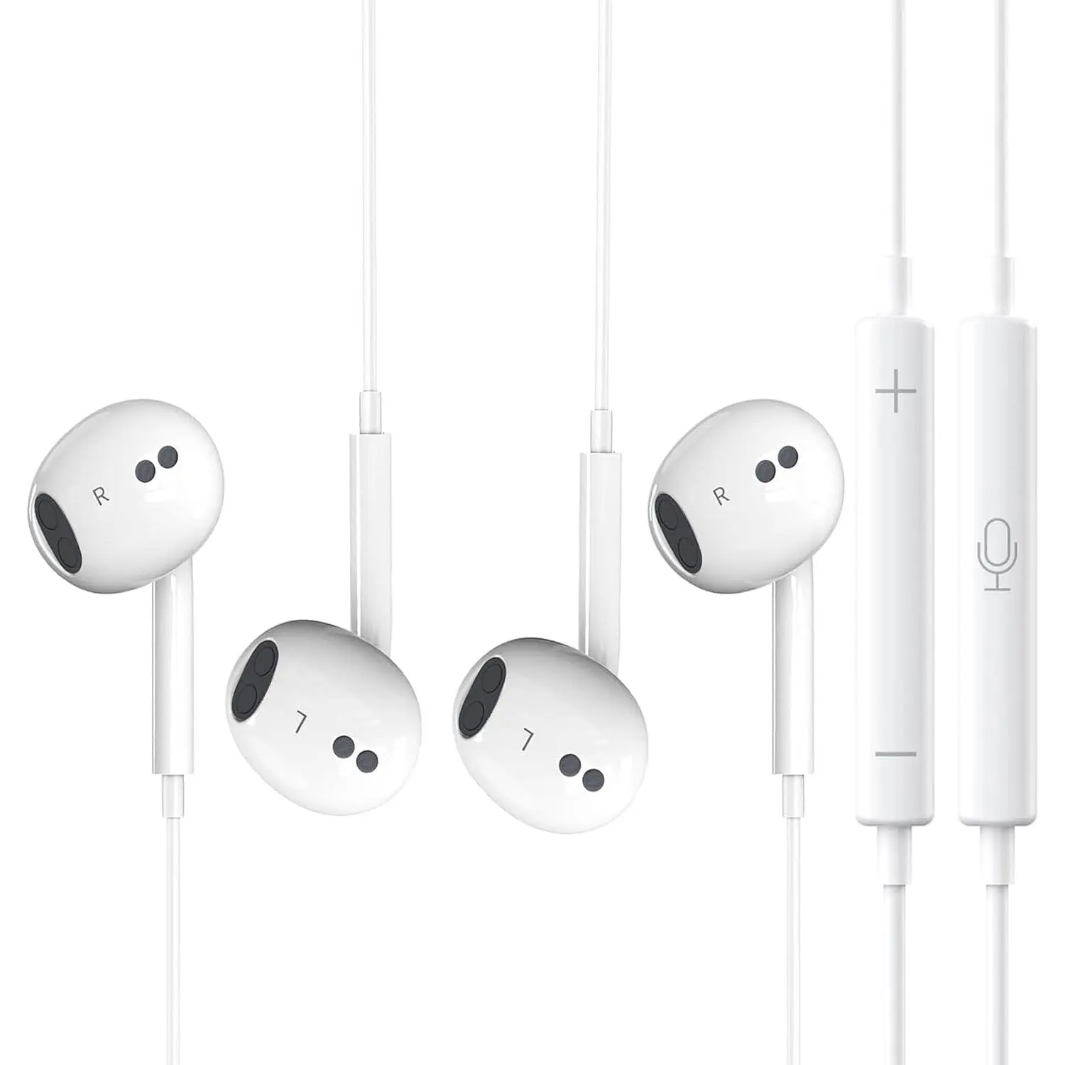2 Packs Wired Headphones for iPhone 14 Earphones Wired Nosie Reduction Built-in Microphone&Volume Control Headsets，Earbuds for iPhone 14/13/12/11/XR/XS/X/8/7/6/SE/Pro Max，Support All iOS System，White