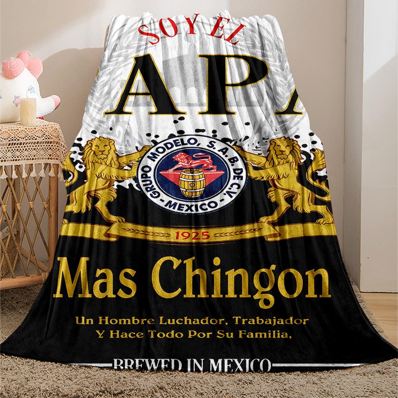 Papa Letter Print Soft Blanket, 1 Count Casual Soft Throw Blanket, Air-conditioned Room Blanket, Warm Nap Blanket for Home Office Travel Camping