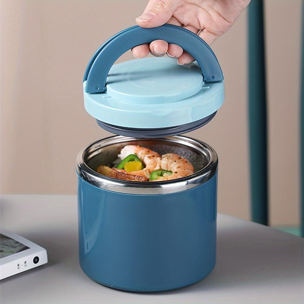 Stainless Steel Lunch Box with Handle - Leakproof Stackable Thermal Bento Box, Heat & Cold Insulation,, 304 Steel Container for School, Office, Camping - Pink/Blue/Turquoise, Portable for,, s - Ideal Gift