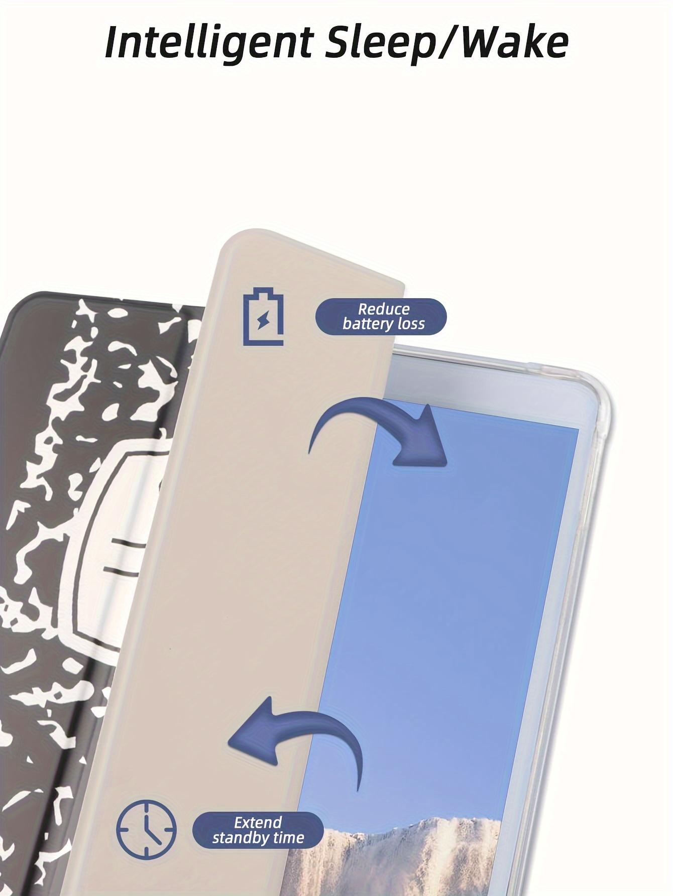 Notebook Pattern Case For Tablet, Wear-resistant Magnetic Suction Automatic Sleeping Wake Three-fold Two Stand Modes, New Literary Style Protective Cover, Suitable For Ipad Mini4/5/mini6/9.7/10.2/10.5/10.9/11/10 Generation Models. Pen Not Included