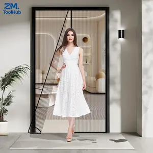 38"x82" Size, Household Patio Entry Door Replacement Accessory, Magnetic Screen Door Magnetic Closure Fits 38"x82" Doors, Reinforced Hands Free Mesh Partition Net, Self Sealing Heavy Duty Curtain Keeps Bugs Out, Frame Hook & Loop, Pet and Kid Friendly