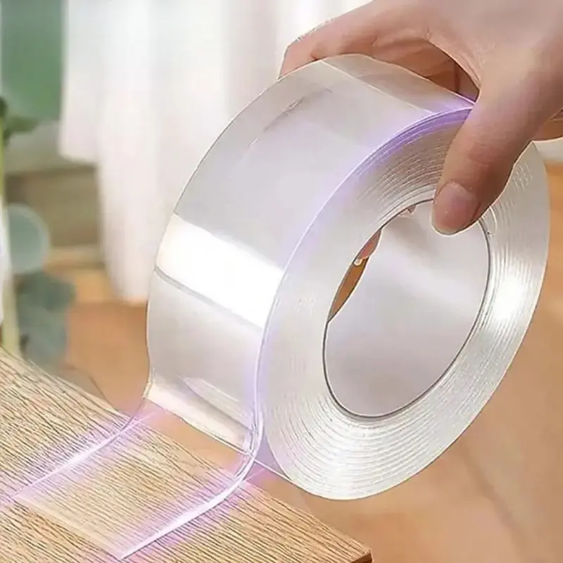Double Sided Nano Tape, 1 Roll Transparent No Trace Reusable Self Adhesive Waterproof Strong Adhesion Adhesive Tape, Multifunctional Adhesive Tape for Home & Office