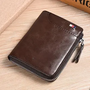 Men's RFID Blocking Slim Bifold Wallet - PU Leather EDC Card Holder with Waterproof Zipper Compartment, Multiple Card Slots, ID Window, Old Money Style Minimalist Wallet for Daily Carry, Business Use, Mens Wallet, Men's Minimalist Wallet