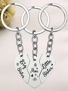 Mother's Day Gift Heart Shaped Keychain, Personalized Heart Tag, Stainless Steel Keychain for Women & Men, Perfect Birthday Gift for Sister, Mother, Friend