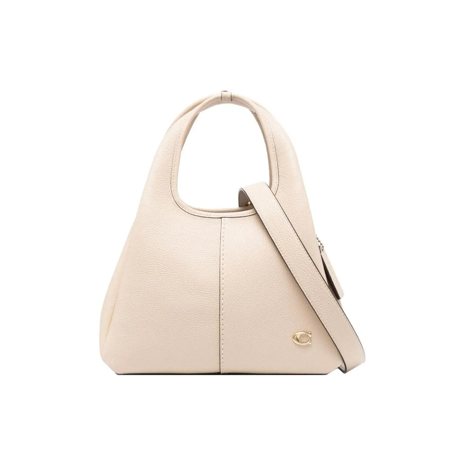 COACH Lana 23 Logo Handbag for Women – Minimalist Solid Leather Shoulder Bag in Ivory