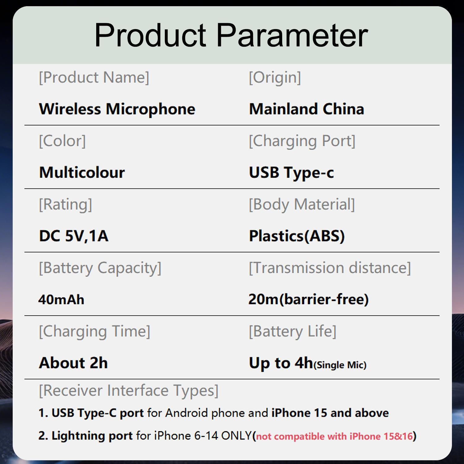 Professional Wireless Lavalier Microphone with Intelligent Noise Cancelling, Plug & Play for iPhone and Android Smartphones, Rechargeable Lapel Mic for Video Recording, Teaching, Interviews and Podcasts