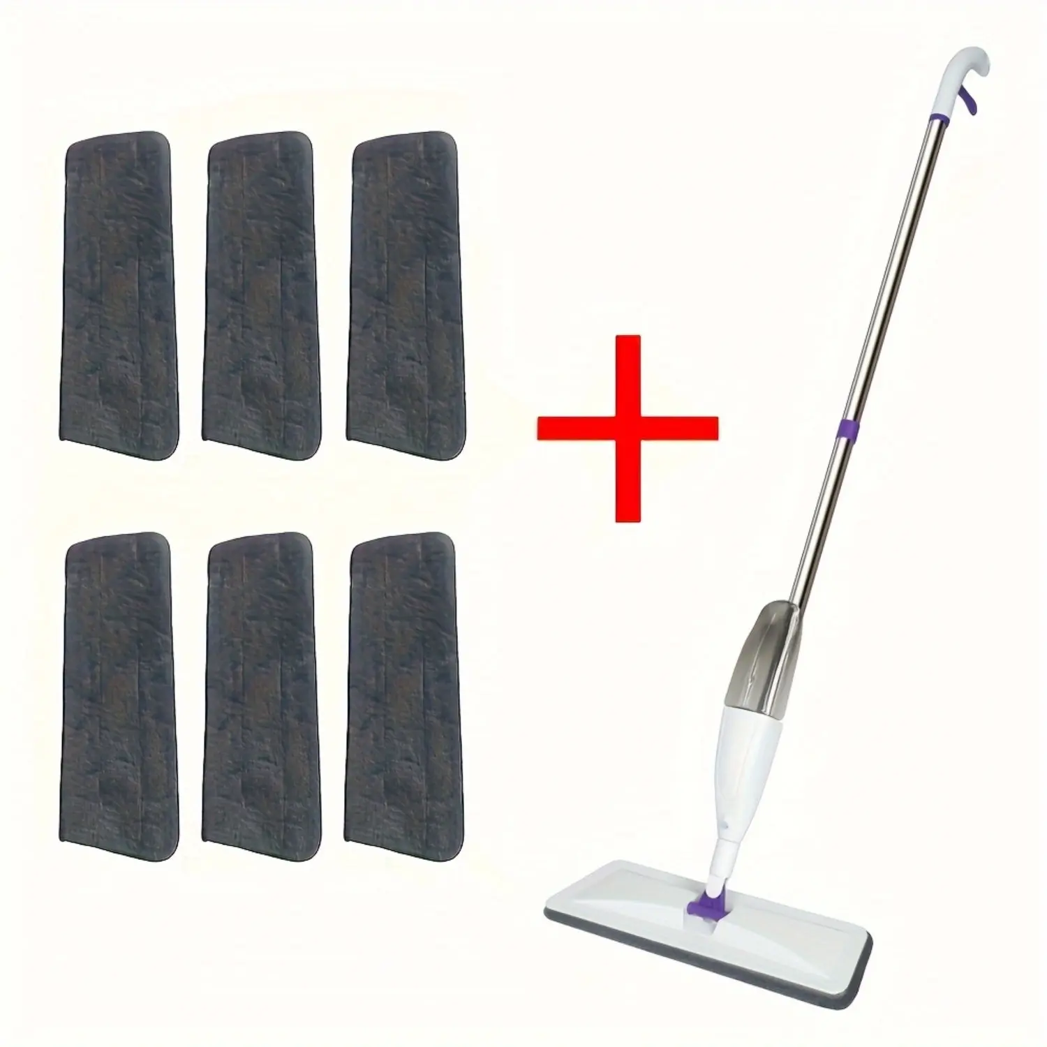 Spray Mop with 6pcs Reusable Mop Pads, Long Handle Wet Dry Multi-purpose Floor Cleaner Mop, Suitable for Hardwood, Laminate, Tile & Ceramic Floors, Perfect Household Cleaning Tool for Kitchen, Bathroom, Living Room Daily Cleaning