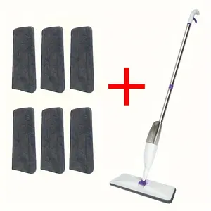 Spray Mop with 6pcs Reusable Mop Pads, Long Handle Wet Dry Multi-purpose Floor Cleaner Mop, Suitable for Hardwood, Laminate, Tile & Ceramic Floors, Perfect Household Cleaning Tool for Kitchen, Bathroom, Living Room Daily Cleaning