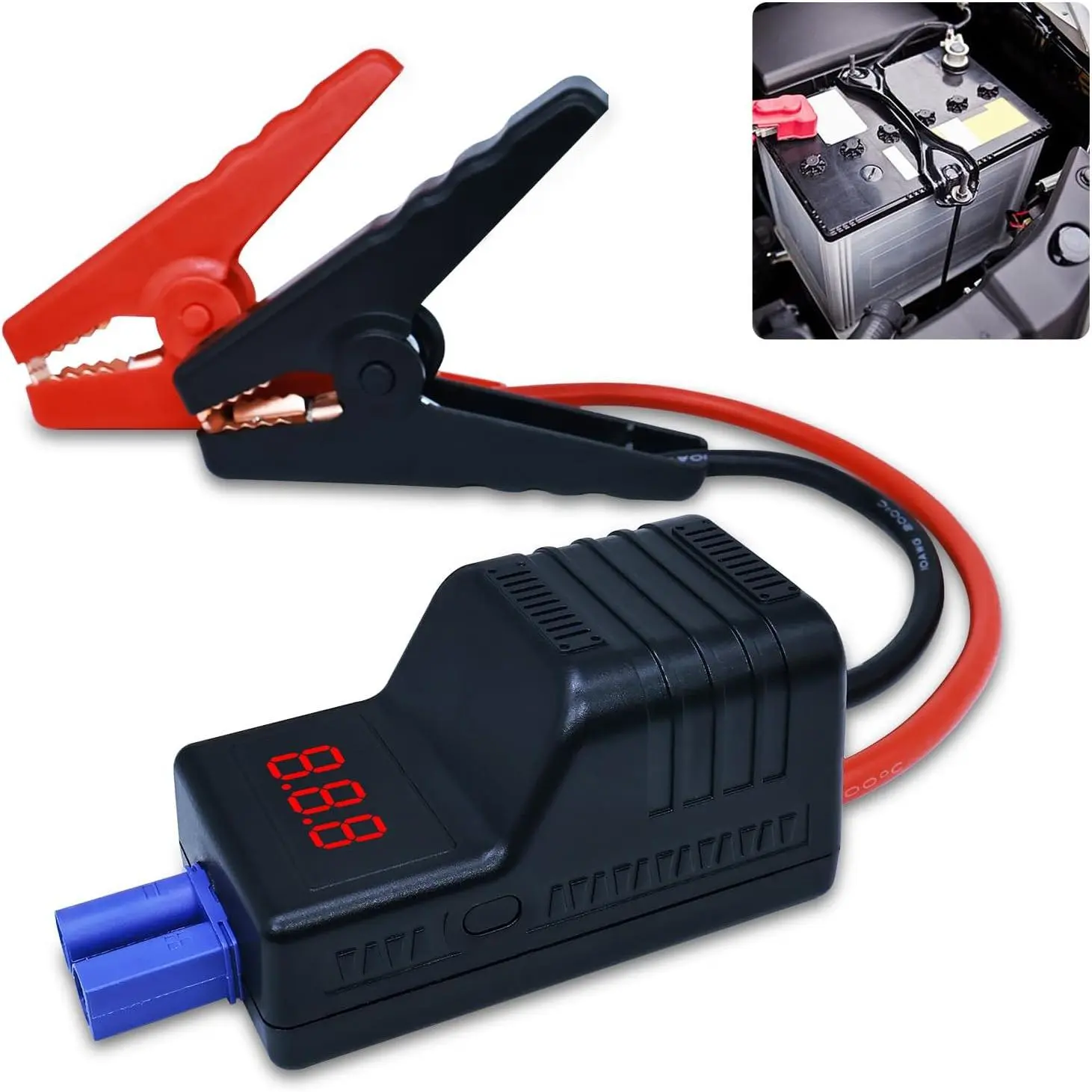EC5 Smart Jump Starter Clamps,EC5 Heavy Duty Jump Starter Automotive Booster Clamp Cables Replacement Alligator Clamps with Intelligent LCD Screen for 12V Car Jump Starterand Many Other Brands,lead,light,