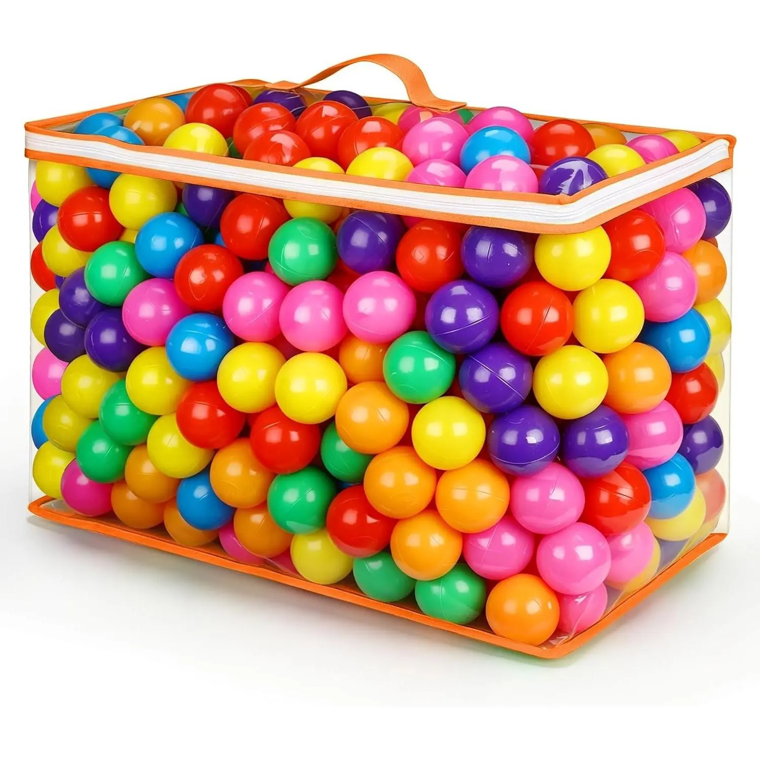 Ball Pit Balls for Babies, Toddlers & Kids – Multicolored Plastic Playpen Toys, Phthalate-Free, BPA-Free, Crush Proof, Reusable with Storage Bag, Suitable for Tents, Pools & PartiesGift