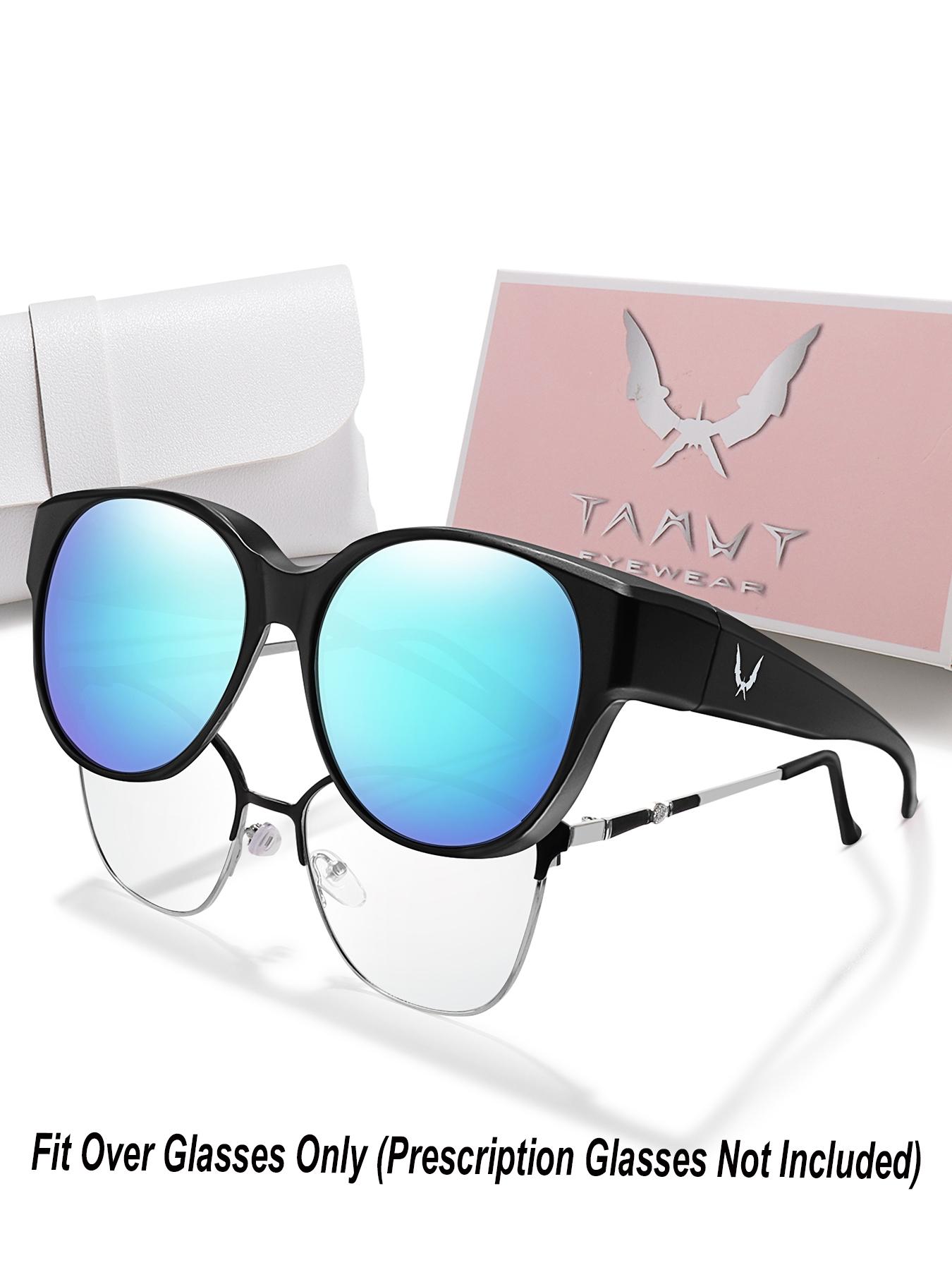 Fit Over Glasses Sunglasses, Sporty Wrap Around Sunglasses for Women & Men, Comfortable Wear Over Glasses for Everyday Style