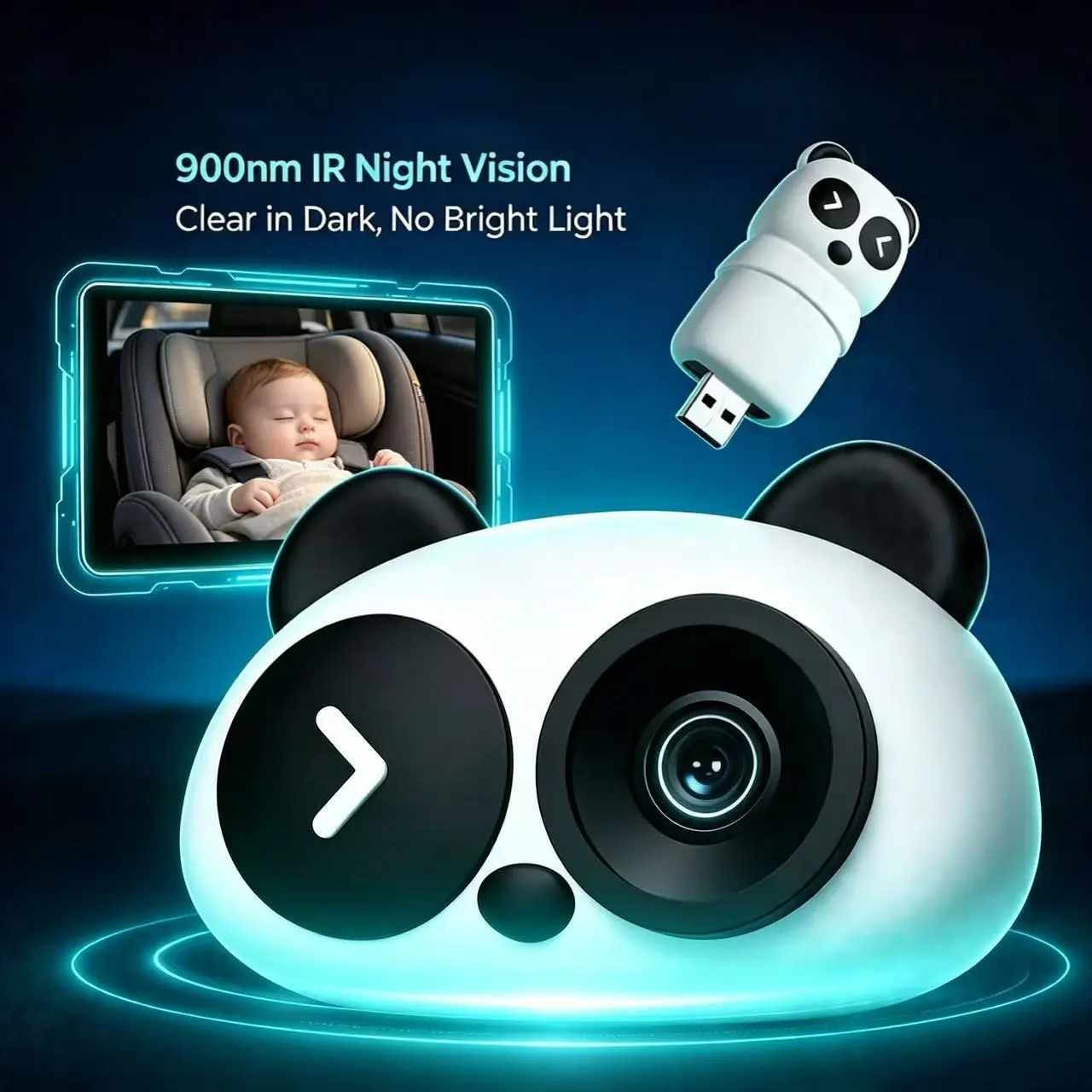 1080P HD Wireless Car Camera, 150° Wide Angle, Compatible with Car Displays, Split Screen Navigation, Easy Installation, Baby & Pet Monitoring, Wireless Dashcam