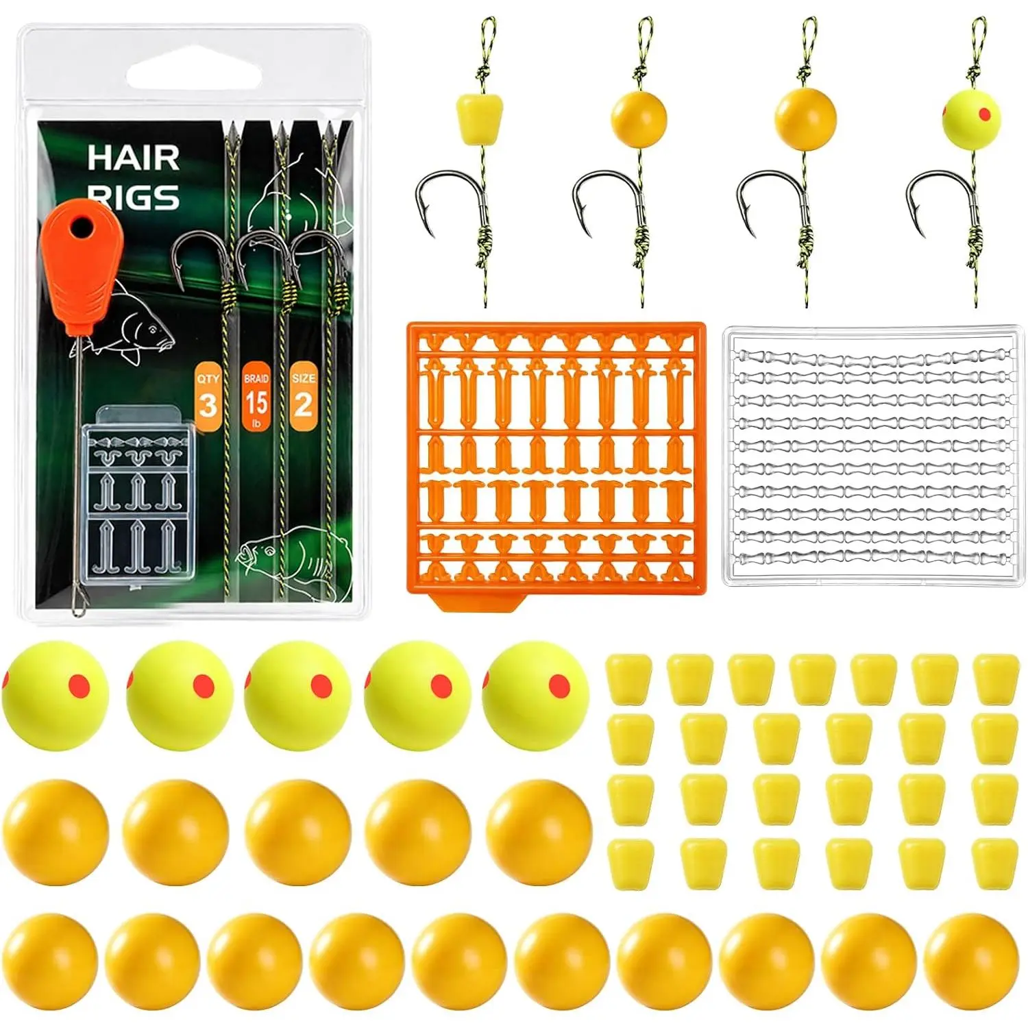 Carp Fishing  Kit PopUp Baits Easy Setup Plus | 52 count/218pcs Carp Fishing , Includes Pop-Up Boilies Dumbbell Baits and   for Lake Fishing Carp Anglers Worldwide