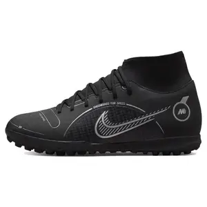 Nike Mercurial Superfly 8 TF Soccer Cleats – Unisex Black Round-Toe Lace-Up with Rubber Studs Verifiable, with credentials and supporting global authentication