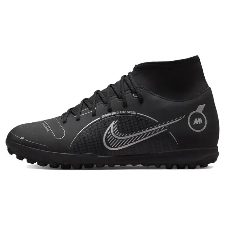 Nike Mercurial Superfly 8 TF Soccer Cleats – Unisex Black Round-Toe Lace-Up with Rubber Studs Verifiable, with credentials and supporting global authentication