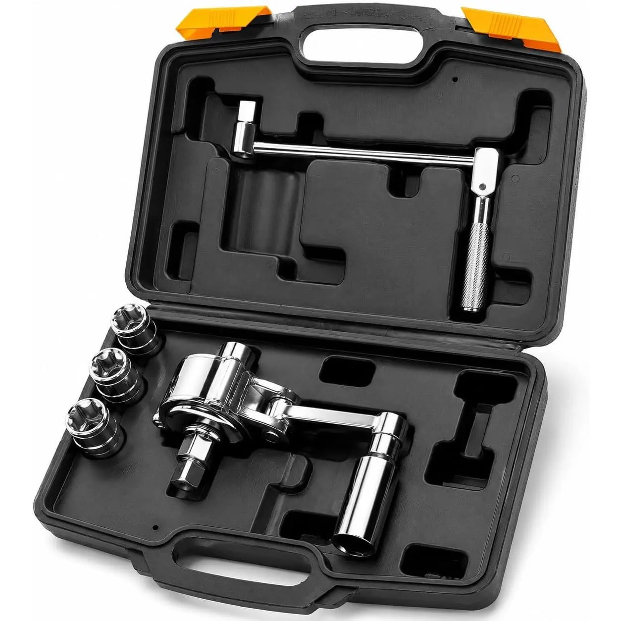 Torque Wrench Multiplier Lug Nut Labor Saving Wrench Remover Set (1/2" Driver) Wrench Lug Nut Remover 17mm, 19mm, 21mm Sockets w/Case