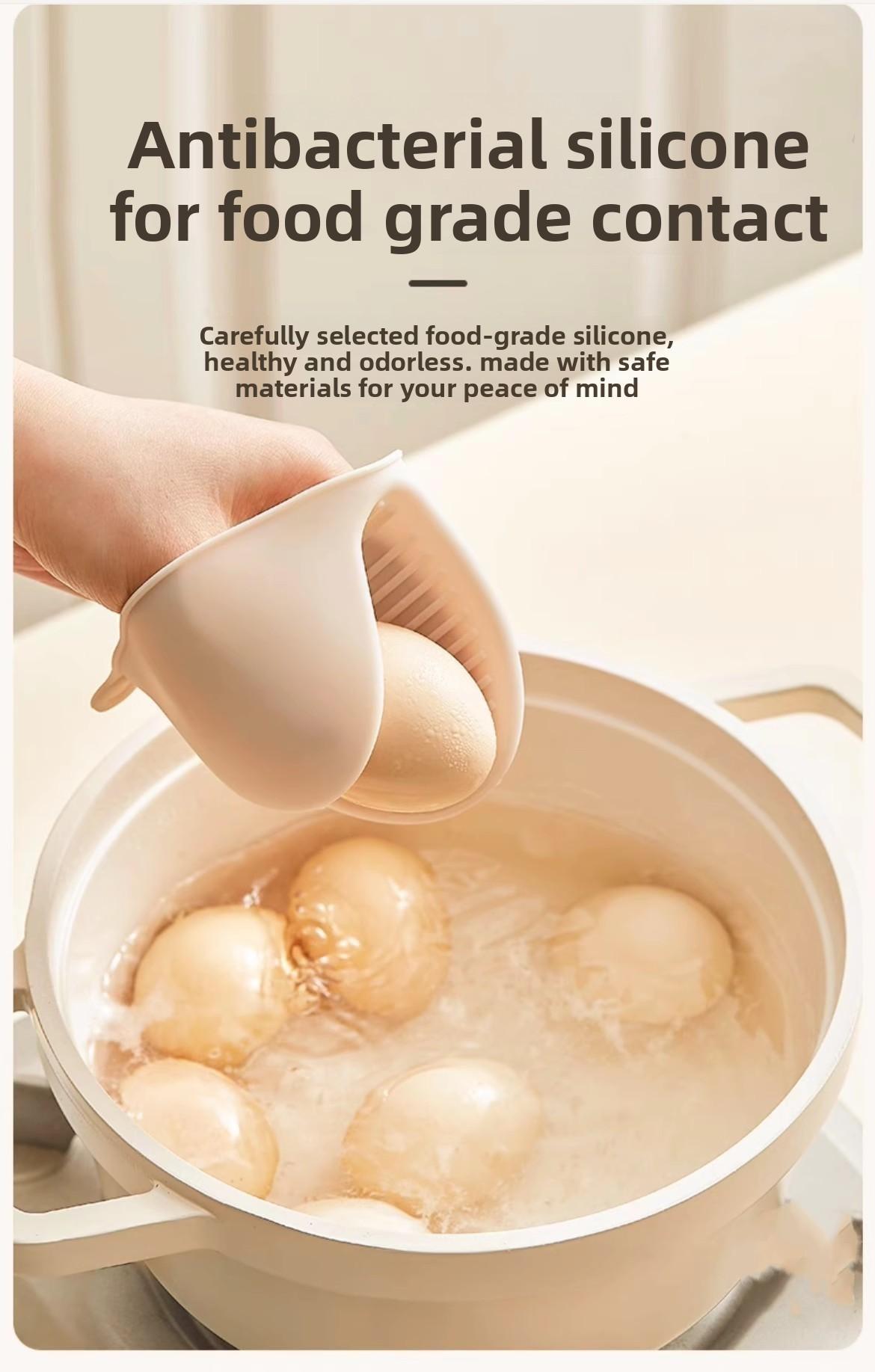 2PCS Thickened silicone heat-insulating and anti-scalding gloves for kitchens, households, high-temperature resistant ovens, microwave ovens, and baking ovens.