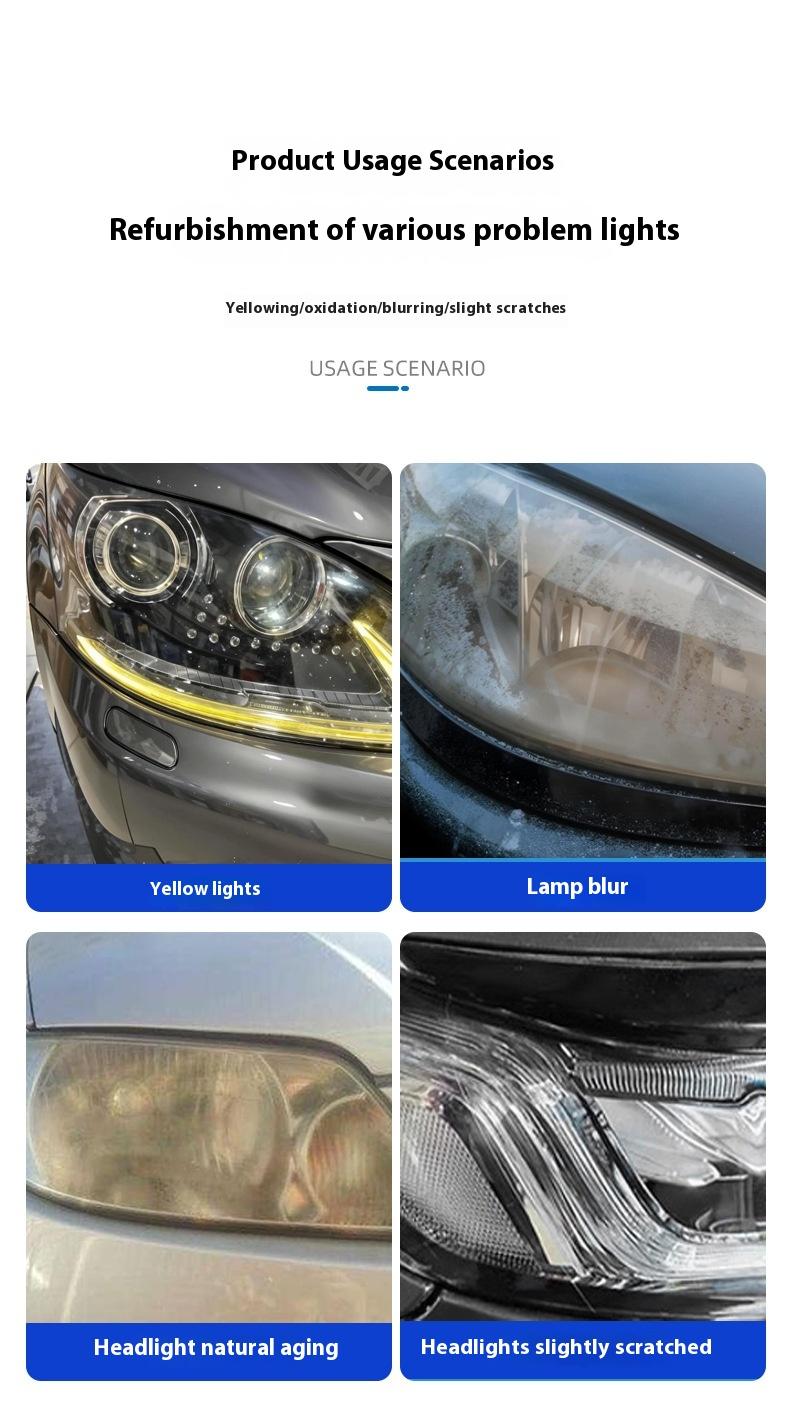 Detergent Polishing Set,Car light Crystal Plating Liquid yellowing,No Polishing,Atomization Cleaning,Car Headlight Renovation Repair Liquid, Car Maintenance,Car beauty,Car Renovation.