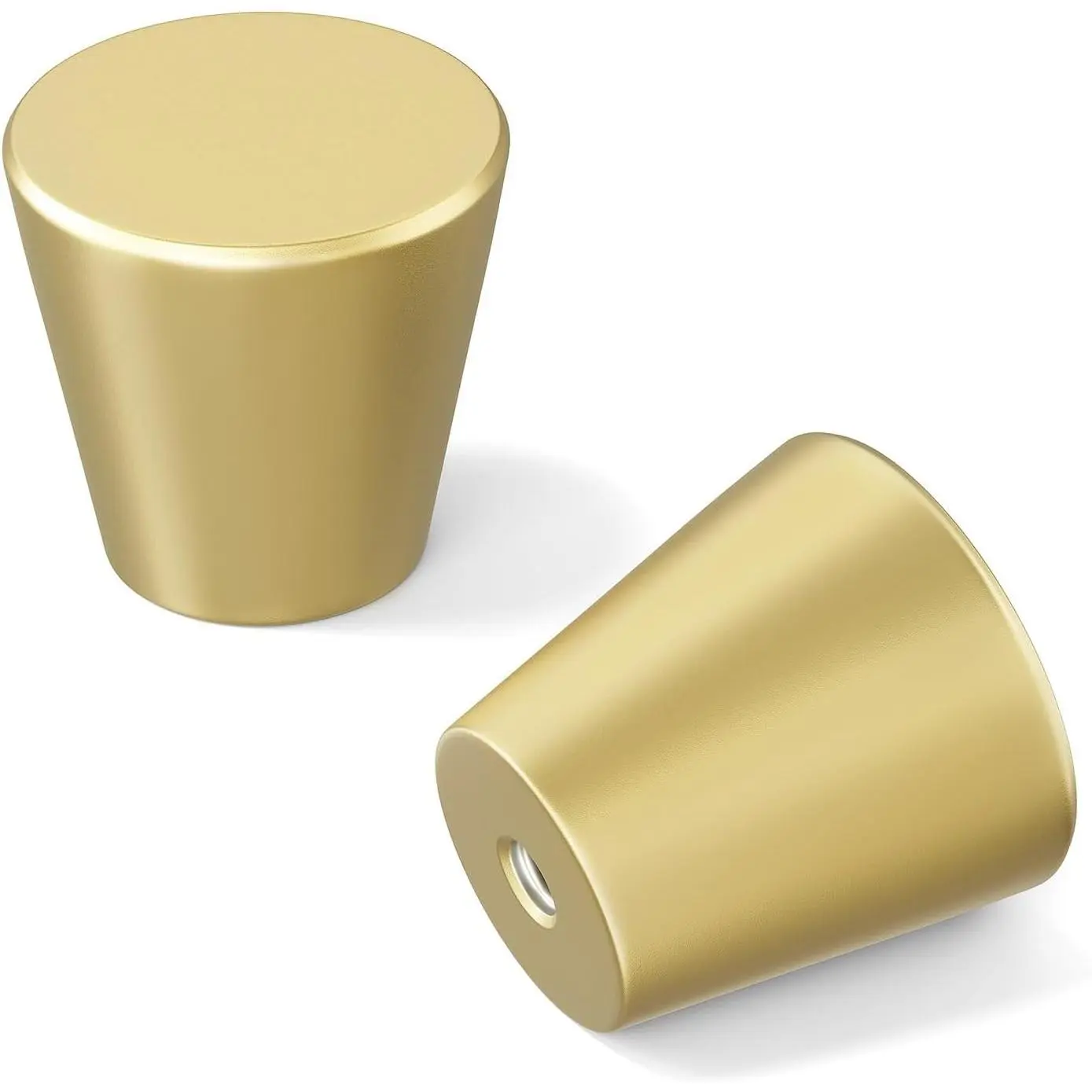 10 Pack Gold Brass Cabinet Knobs, Modern Cabinet Hardware for Dresser Drawers and Kitchen Cabinets
