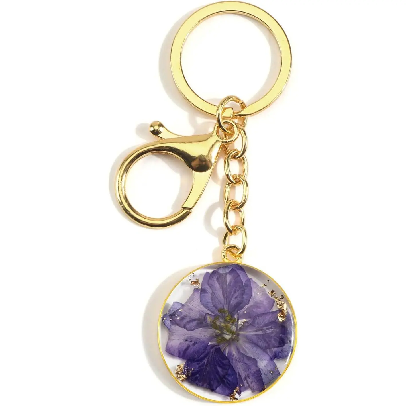 Handmade Pressed Flower Keychain,Dried Flowers Keychain for Women,Birth Flower Gift for Mother Sisters Bestie