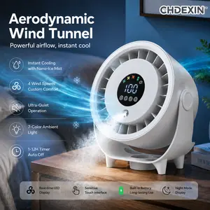 2026 Upgraded Personal Humidifying Table Fan| Quiet Anti-Friction Desktop Cooling Fan| 2-in-1 Wall-Hanging Portable Fan for Bedroom and Office