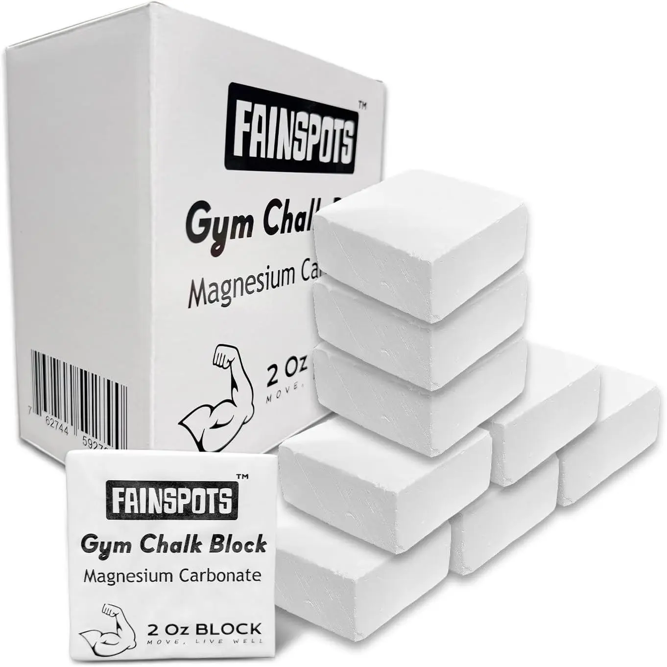 Gym Chalk Magnesium for Weight Lifting Chalk Powder，Magnesium Carbonate Athletic Chalk Block 8 Pcs Gifts for Rock Climbers Excellent Grip, Chalk Block for Gymnastics, Bouldering,Rock Climbing