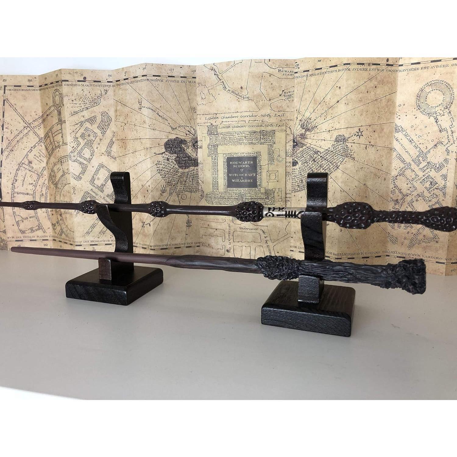 Wizard Wand Stand Display - 2 Tiered  Magic Wand Holder for Table Display, Holds Two Wands