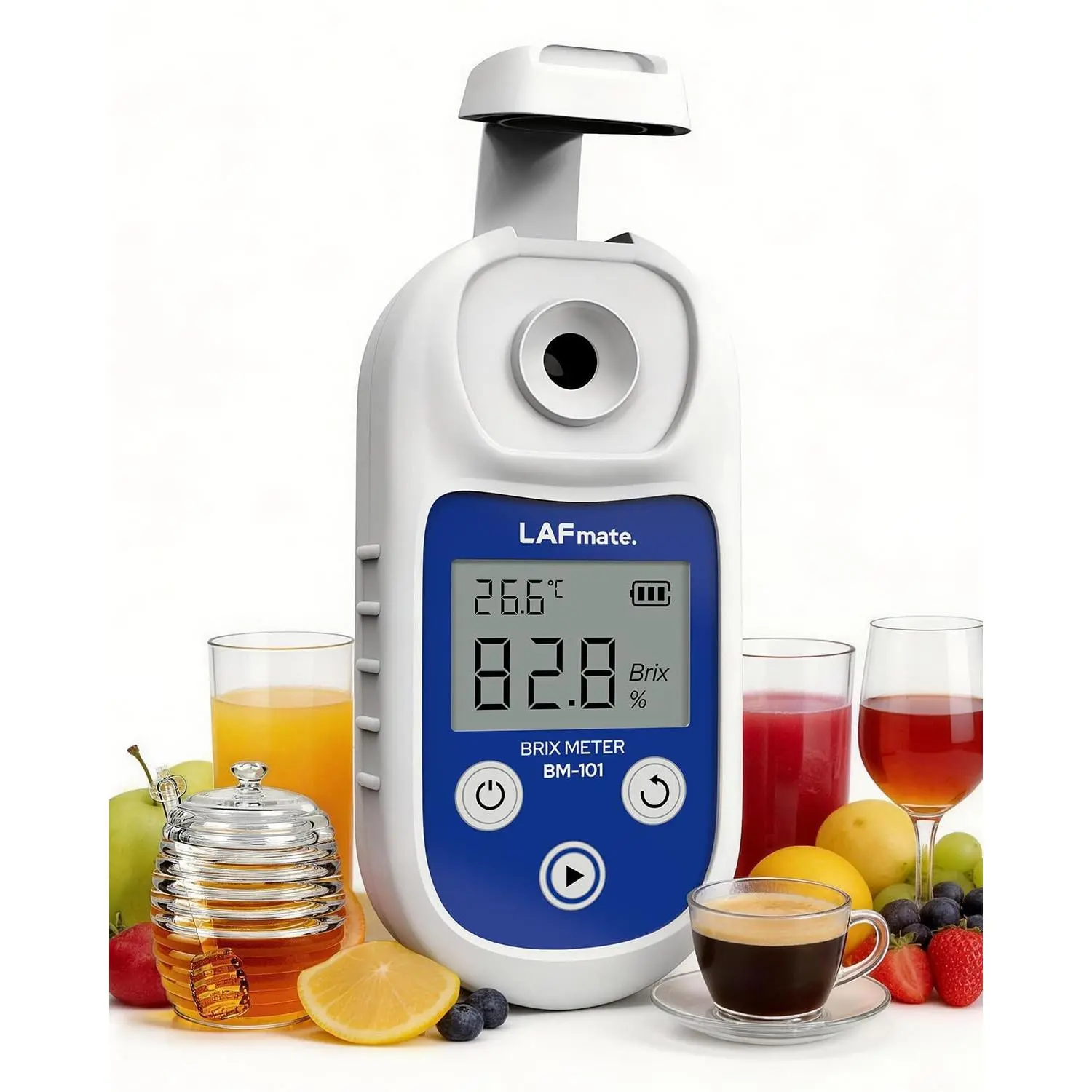 Digital Brix Refractometer 0-95% ±0.2% with ATC IP65, Brix Meter for Honey Juice Wine & Home Brewing