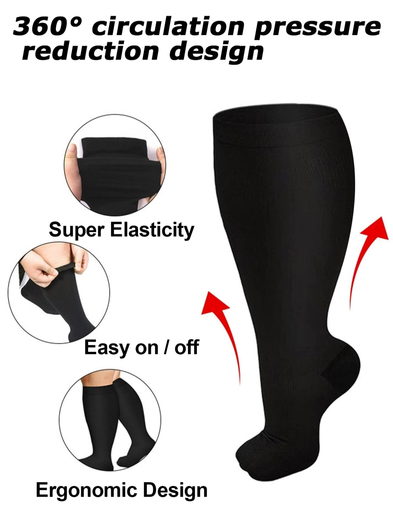 Compression Socks Set for Men & Women, 20-30mmhg Graduated Compression Stockings, Sporty Design, Moderate Fabric, All Season Use, Athletic Socks, Performance Socks, Sports Socks