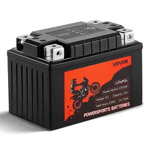 VEVOR Motorcycle Battery, 12 Volt 8Ah, LiFePO4 Lithium Pre - Charged Powersports Battery, Maintenance Free High Performance, Compatible with ATV, Motorcycle, Jet Skis, Scooter, UTV, and More
