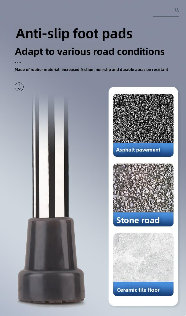 Shock-absorbing stainless steel crutches, double crutches for fractures, underarm crutches, lightweight crutches for disabled and elderly, spring shock-absorbing crutches